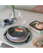 6 Sets De Table D38Cm En Jonc De Mer Naturel Et Vert Iris