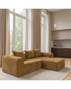 Canapé d'Angle Compressé Velours Côtelé Curcuma 270X170X58Cm Cocoon