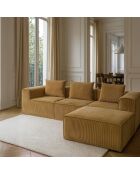 Canapé d'Angle Compressé Velours Côtelé Curcuma 270X170X58Cm Cocoon