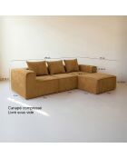 Canapé d'Angle Compressé Velours Côtelé Curcuma 270X170X58Cm Cocoon