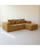 Canapé d'Angle Compressé Velours Côtelé Curcuma 270X170X58Cm Cocoon