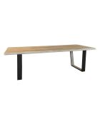 Table en Bois De Pin Et Placage Acacia  Pieds Noir 235X90X73 Cm Hera