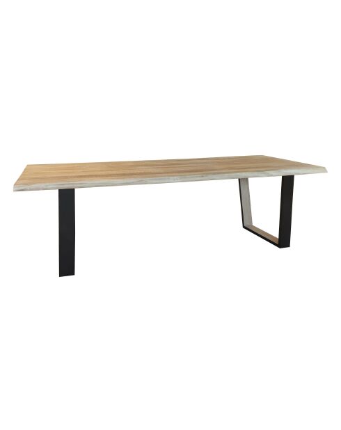Table en Bois De Pin Et Placage Acacia  Pieds Noir 235X90X73 Cm Hera