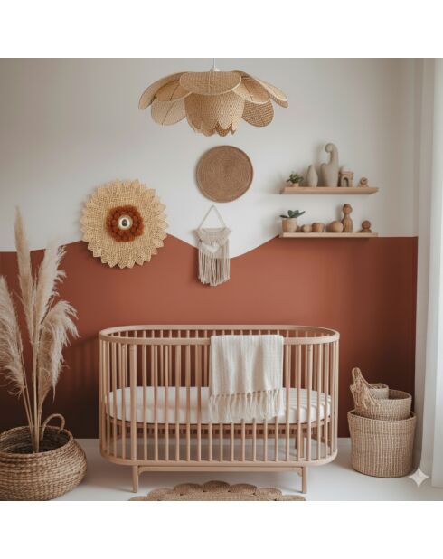 Applique En Bambou Naturel Tresse 50X50X3Cm Daisy