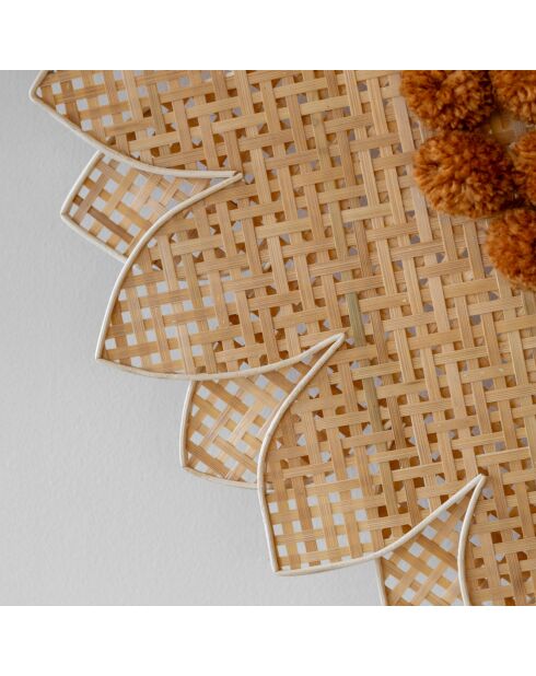 Applique En Bambou Naturel Tresse 50X50X3Cm Daisy