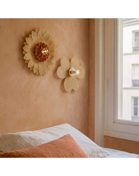 Applique En Bambou Naturel Tresse 50X50X3Cm Daisy