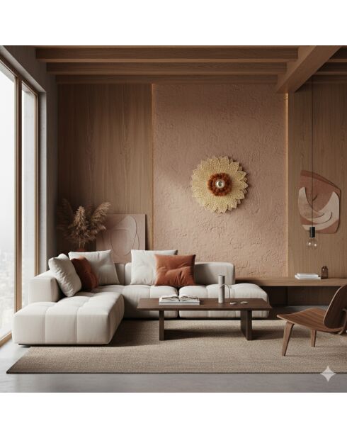 Applique En Bambou Naturel Tresse 50X50X3Cm Daisy