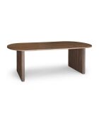 Table À Manger Ovale Effet Noyer Pieds Striés 230X90X76Cm Selma