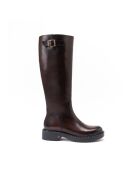 Bottes hautes en cuir marron foncé