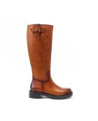 Bottes hautes en cuir marron