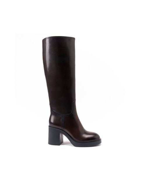 Bottes en Cuir High Tubular Marron