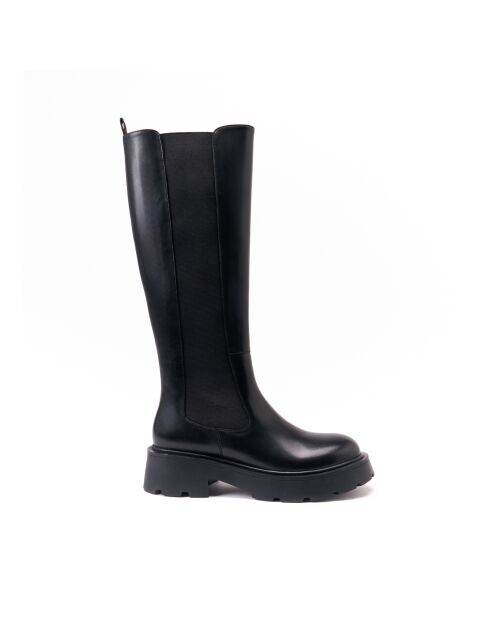Bottes hautes en cuir noires