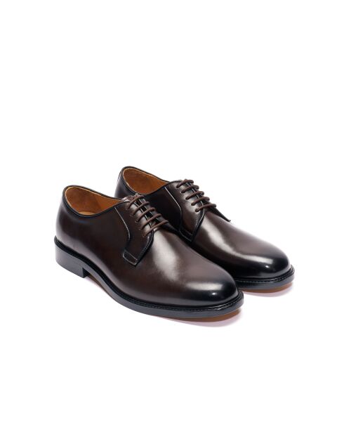 Derbies en Cuir marron foncé
