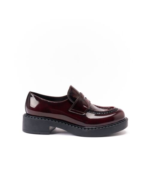 Mocassini Penny in pelle bordeaux