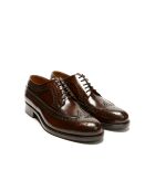 Derbies en Cuir à bout long fleuri marron