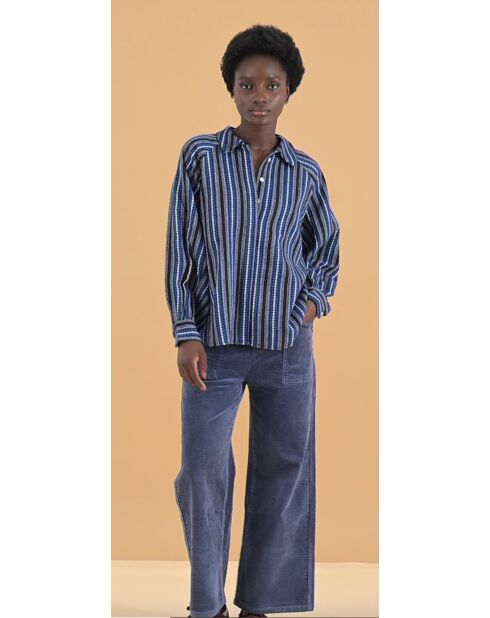 Blaue gestreifte Bluse Meknes