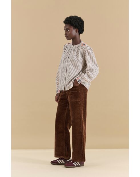 Blusa a rayas Tbilisi marrón/crudo