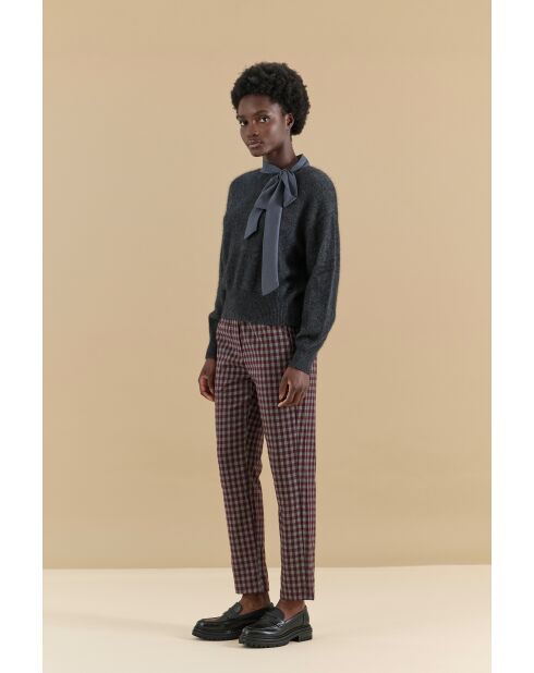 Quito Bordeaux-karierte Hose