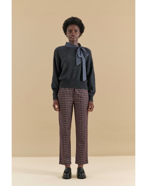 Quito Bordeaux-karierte Hose