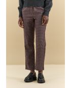 Quito Bordeaux-karierte Hose