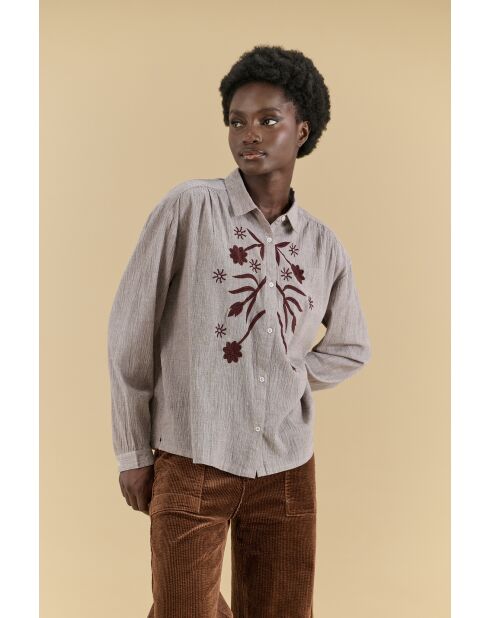 Blouse Havane Gris Ficelle