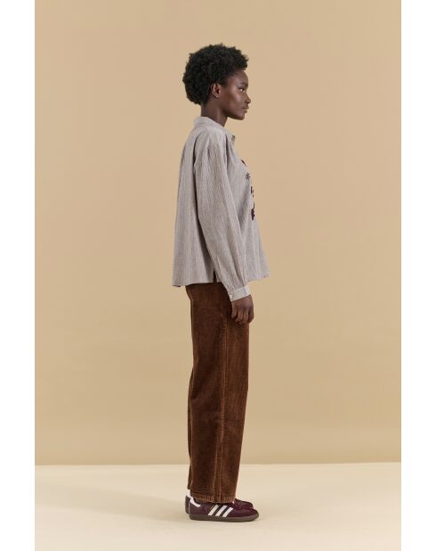 Blouse Havane Gris Ficelle