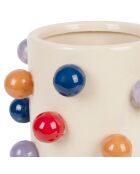 Vase Visage en Porcelaine Arty Multicolore - D18.5Xh24Cm