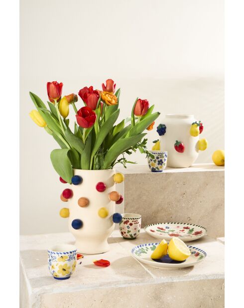 Vase Visage en Porcelaine Arty Multicolore - D18.5Xh24Cm