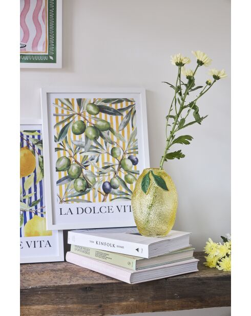 Vase Citron Medi Jaune/Vert - D13Xh19Cm