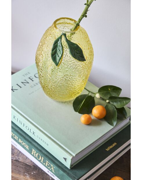 Vase Citron Medi Jaune/Vert - D13Xh19Cm