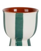 Huevera Alaria de gres blanco/esmeralda, 4,5 cm de profundidad x 7 cm de alto