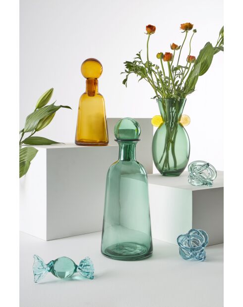 Vase en Verre avec Bouchon Pop'S Vert - D14Xh40Cm