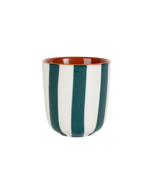 Gobelet en Grès Alaria Blanc/Emeraude 10Cl-D6Xh6.5Cm