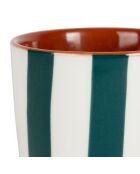 Gobelet en Grès Alaria Blanc/Emeraude 10Cl-D6Xh6.5Cm