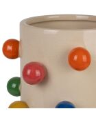 Vase en Porcelaine Visage Arty Multicolore - D19.5Xh31  cm
