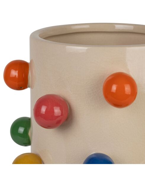 Vase en Porcelaine Visage Arty Multicolore - D19.5Xh31  cm