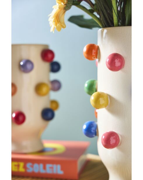 Vase en Porcelaine Visage Arty Multicolore - D19.5Xh31  cm