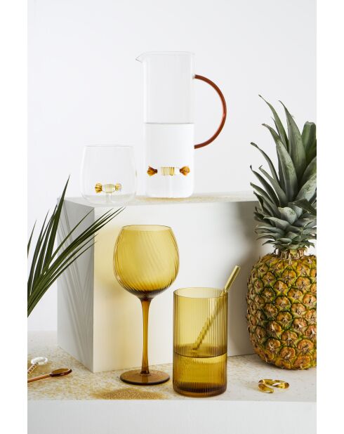 Pichet en Verre Borosilicate Bonbon Colorea Ambre - 1L