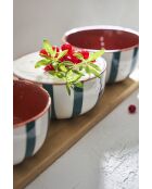 3 Coupelles + Planche Alaria Blanc/Emeraude - 45X11cm