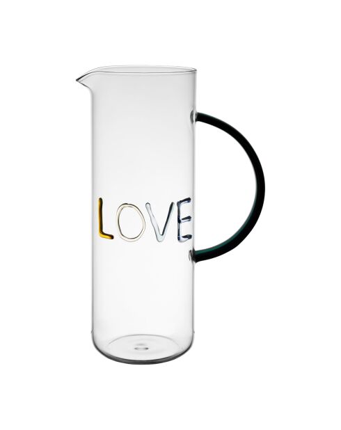 Pichet en Verre Borosilicate Love Colorea - 1L