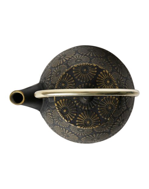 Zwarte Lotus theepot met hoge handgreep - 1L