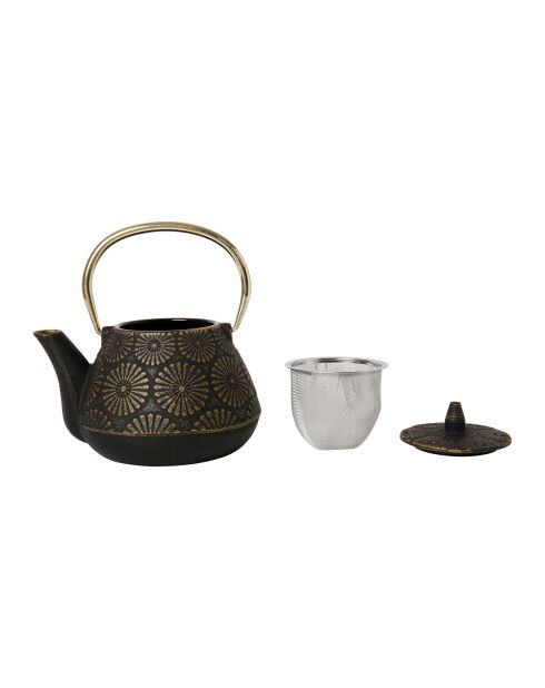 Zwarte Lotus theepot met hoge handgreep - 1L