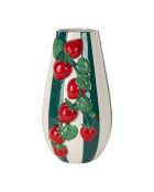 Vase Fraise Medi Emeraude/Rouge - 17X18Xh30Cm