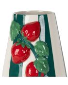 Vase Fraise Medi Emeraude/Rouge - 17X18Xh30Cm