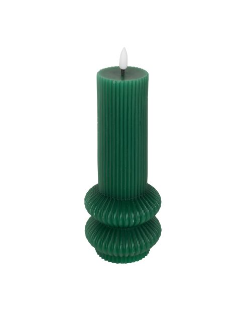 Bougie LED Pilier Vert Sapin - D7.5Xh21Cm