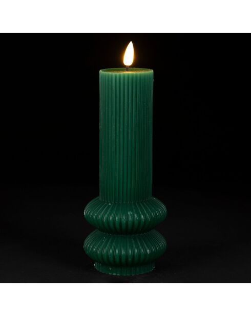 Bougie LED Pilier Vert Sapin - D7.5Xh21Cm