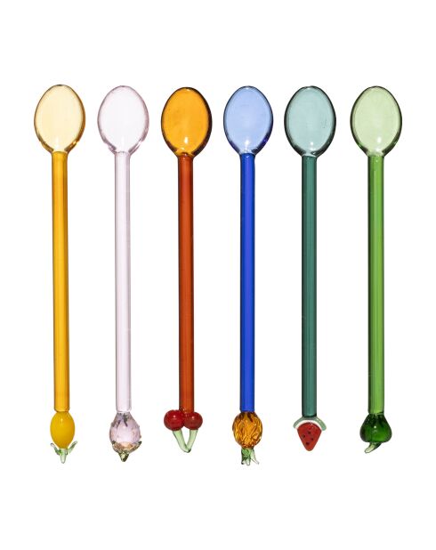 6 Agitateurs Fruit Colorea Multicolores