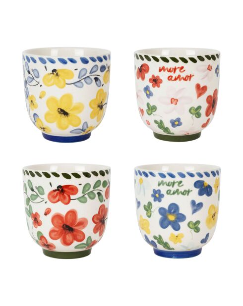 4 Gobelets en Grès Bellagio Multicolores - 17.5Cl-D7Xh7Cm