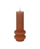 Bougie LED Pilier Terracotta Paraffine - D7.5Xh21Cm
