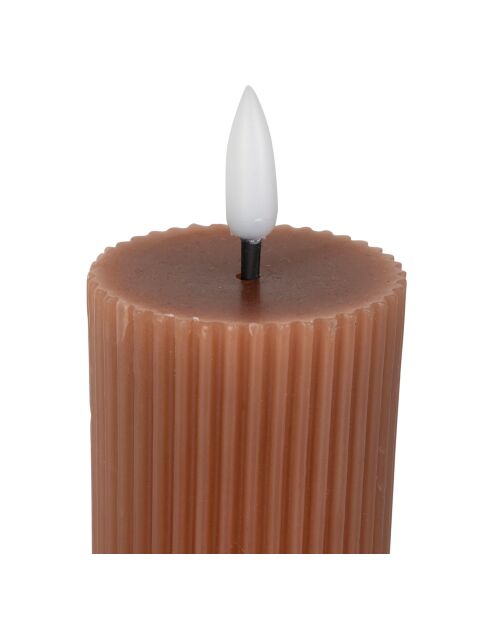Bougie LED Pilier Terracotta Paraffine - D7.5Xh21Cm